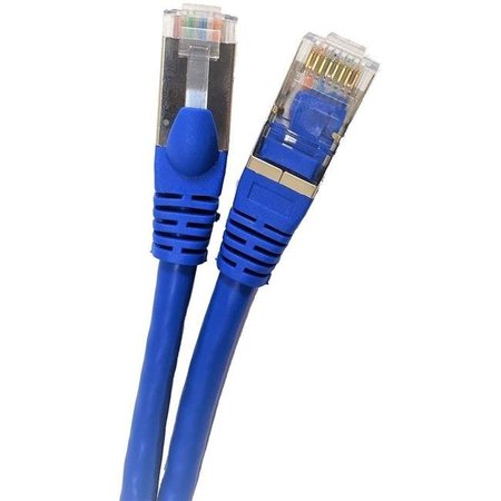 MICRO CONNECTORS Micro Connectors E11-025BL 25 ft. CAT 7 SFTP Double Shielded RJ45 Snagless Ethernet Cable; Blue E11-025BL